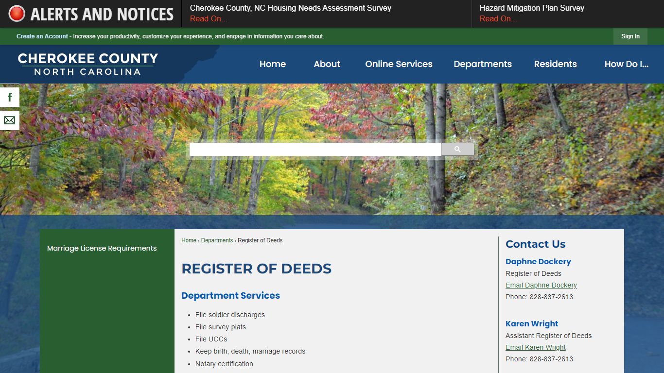 Register of Deeds | Cherokee County, NC